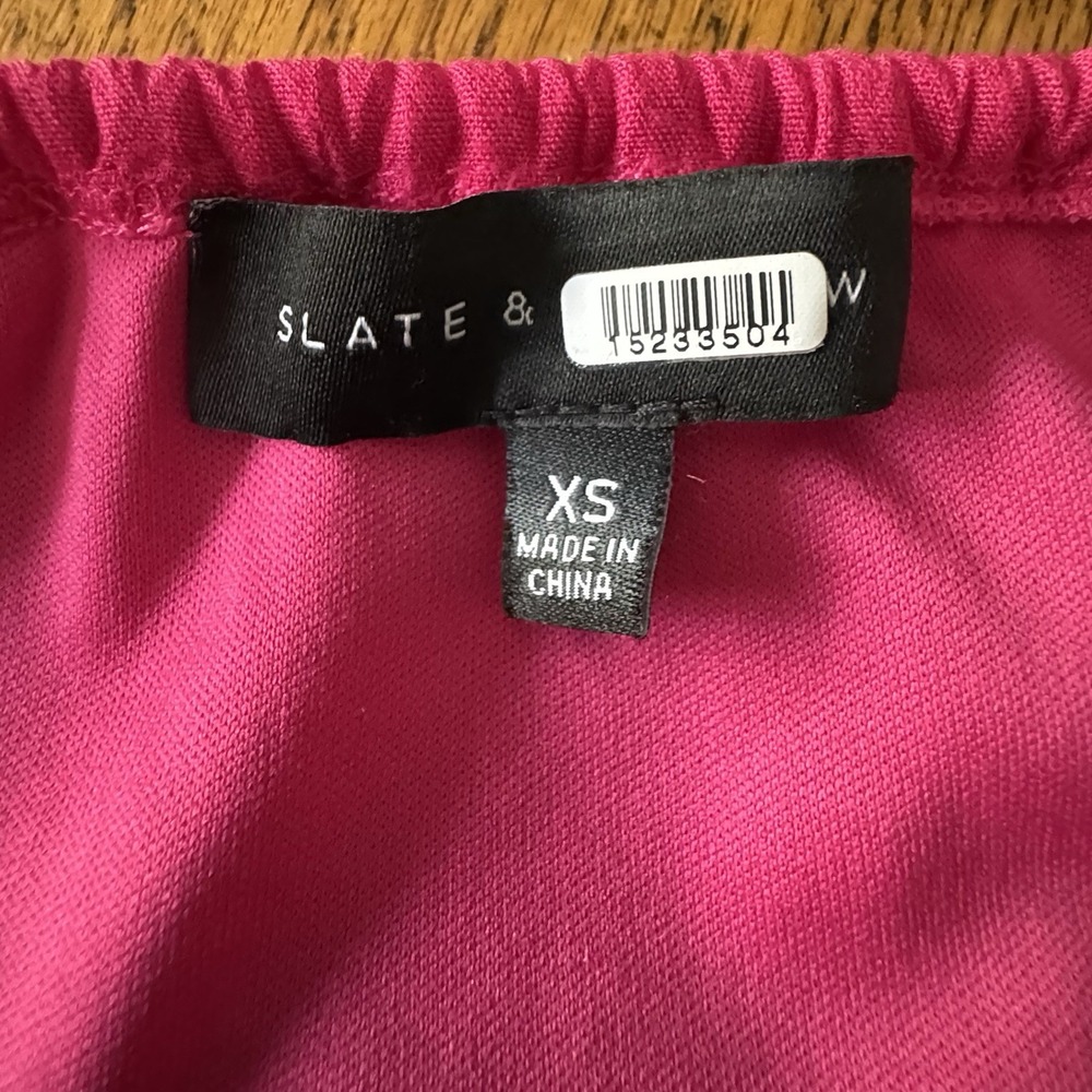 Slate & Willow Dark Pink Maxi Halter Tiered Dress Size XS Open Back Lined - Picture 9 of 16